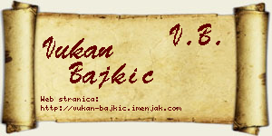 Vukan Bajkić vizit kartica